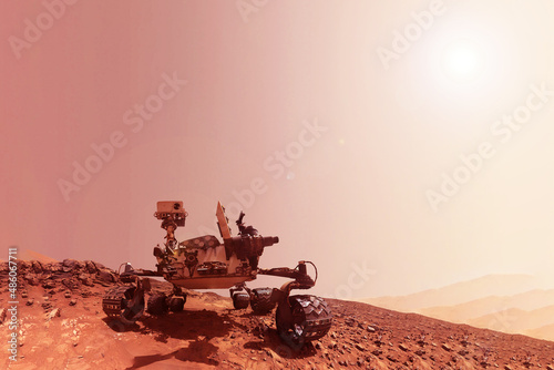 Mars explores the surface of the planet. Elements of this image were furnished by NASA