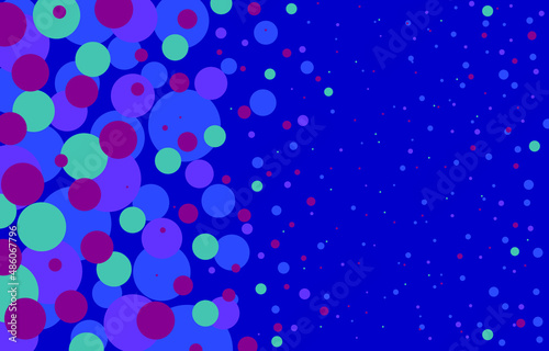 Colorful space circles. Abstract background in pastel colors. Vector illustration web banner.