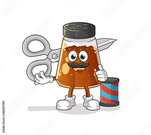 pepper powder barber cartoon. cartoon mascot vector