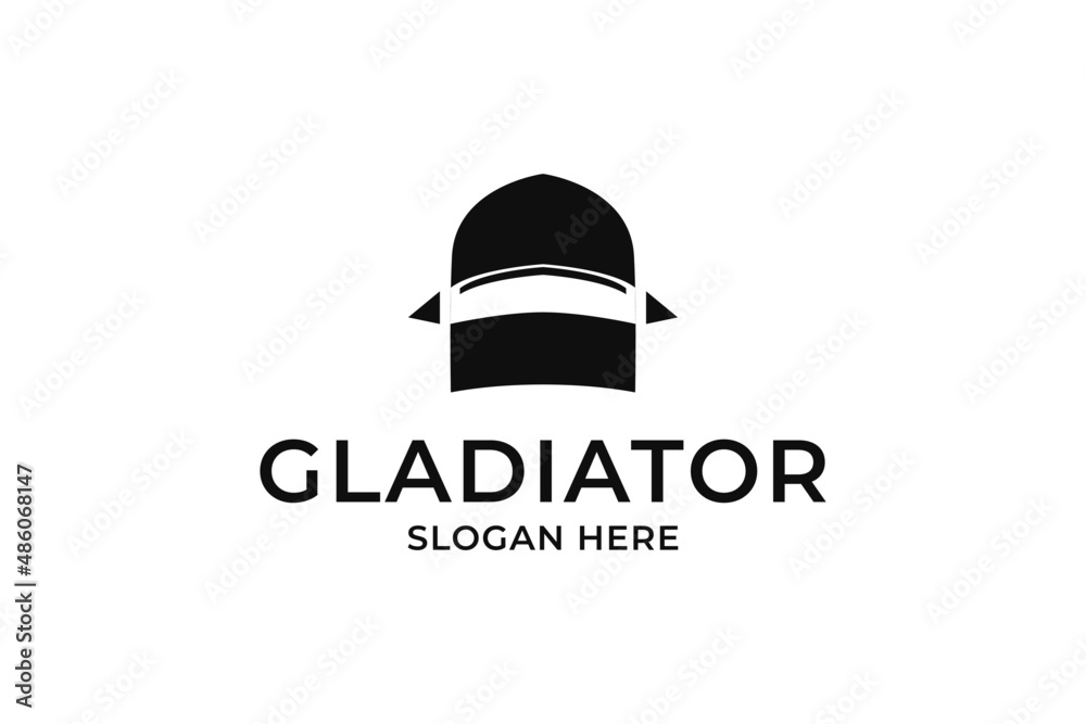 Head warrior knight logo concept design vector. Head warrior knight logo concept design vector.