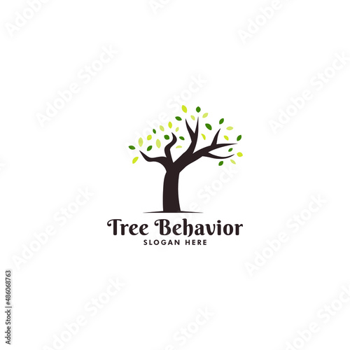 creative tree behavior logo vector design inspiration. simple growth logo vector design illustration ideas concept with simple, minimalist and mature styles.