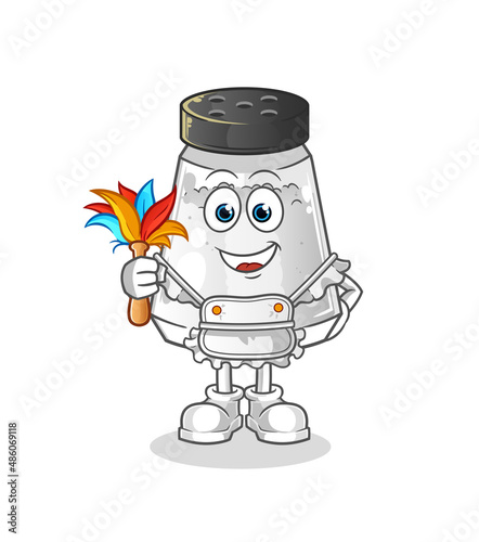 salt shaker maid mascot. cartoon vector © dataimasu