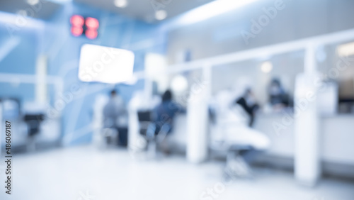 Blurry photo cashier counter in hospital