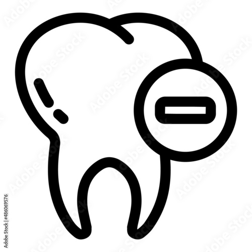 Delete Tooth Flat Icon Isolated On White Background
