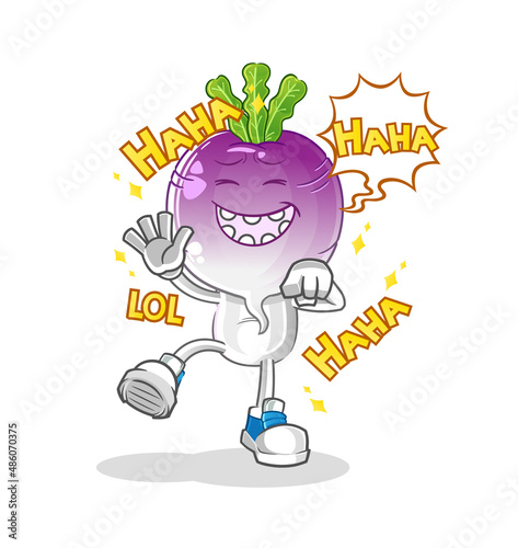 turnip head cartoon Laugh Out Loud character. cartoon vector