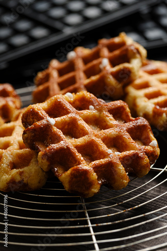 Homemade Belgian Waffles from the city of Liege 