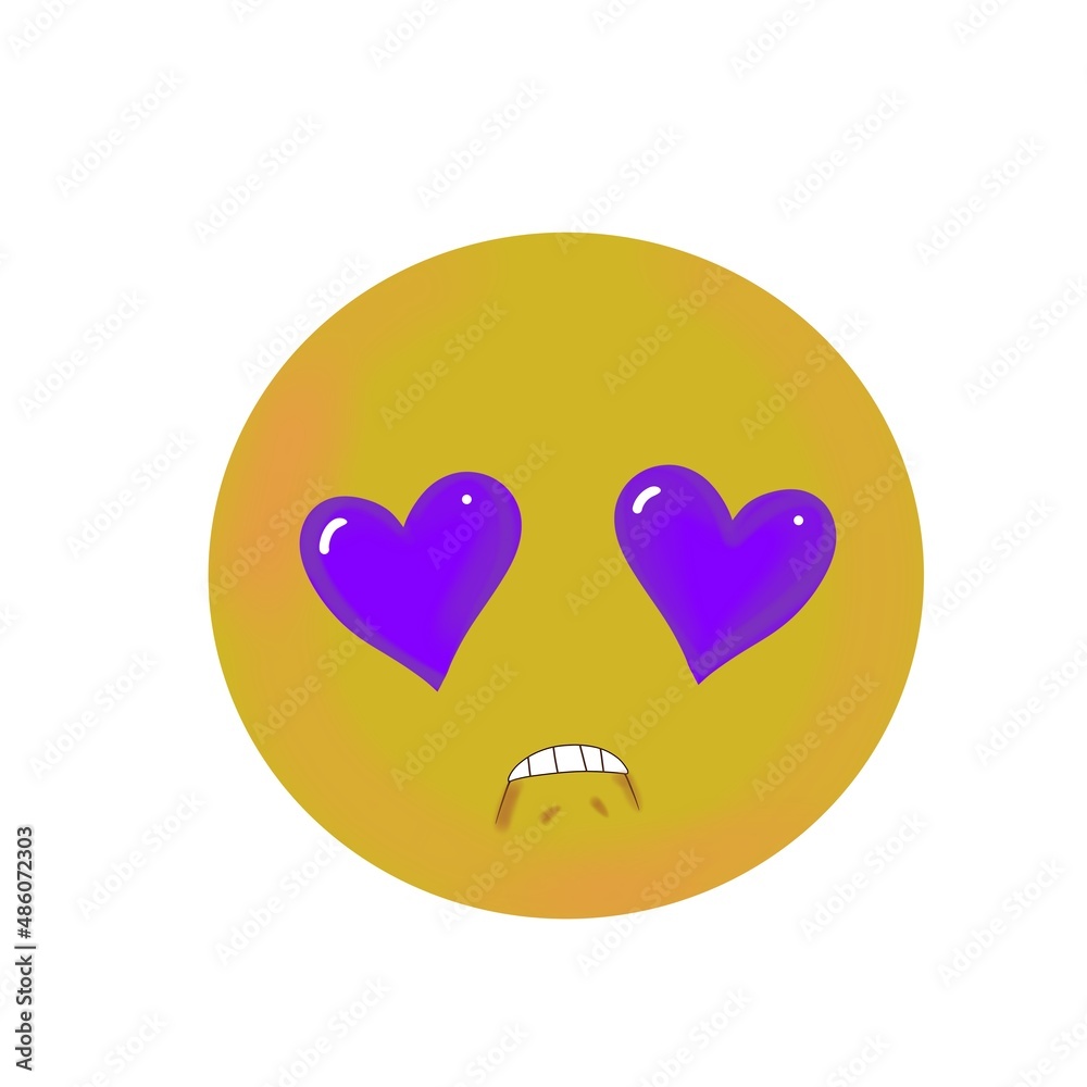 heart shaped eyes smiley face 