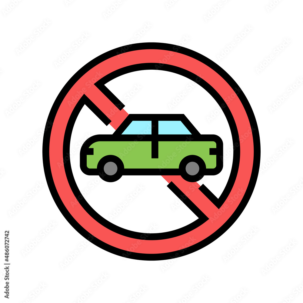 stop car color icon vector. stop car sign. isolated symbol illustration