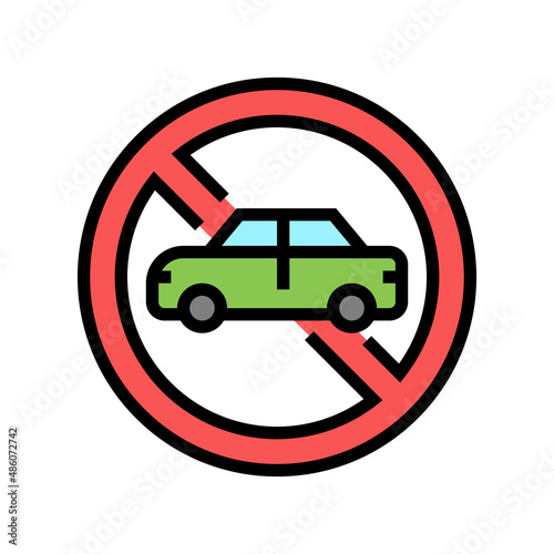 stop car color icon vector. stop car sign. isolated symbol illustration