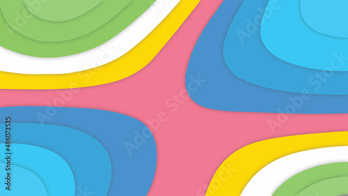 abstract colorful background with papercut style