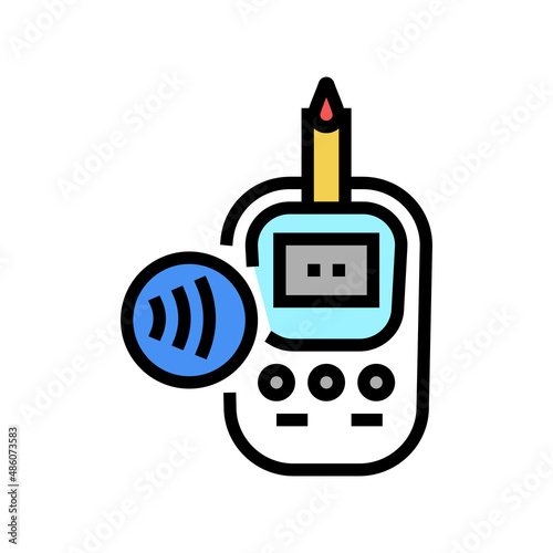 glucometer contactless color icon vector. glucometer contactless sign. isolated symbol illustration