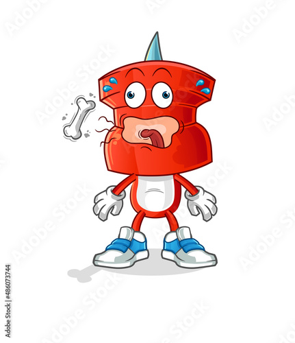 push pin head cartoon burp mascot. cartoon vector
