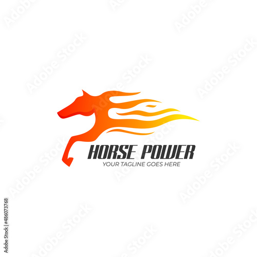 horse power and fire logo template