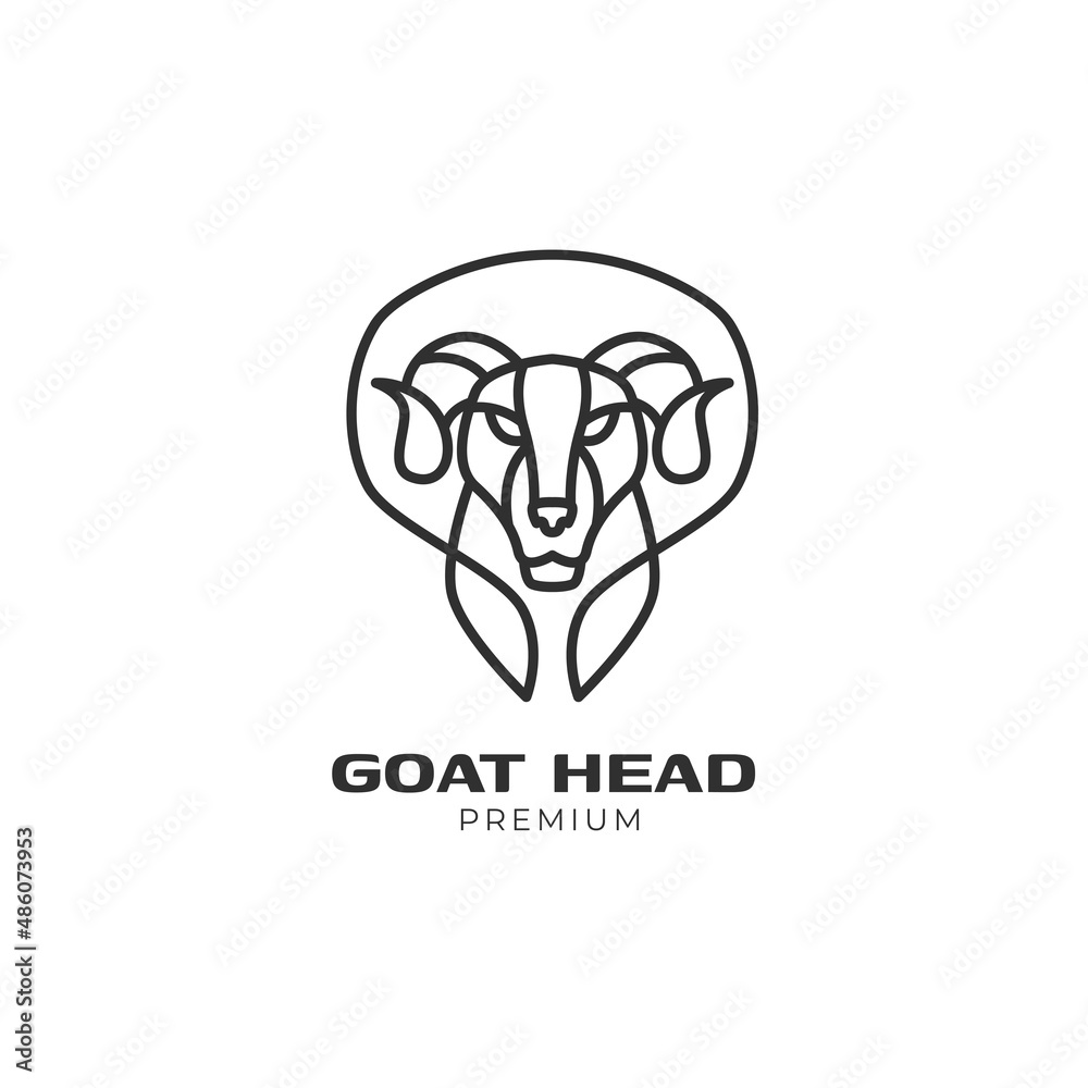 minimalist goat head logo template minimalist goat head logo template