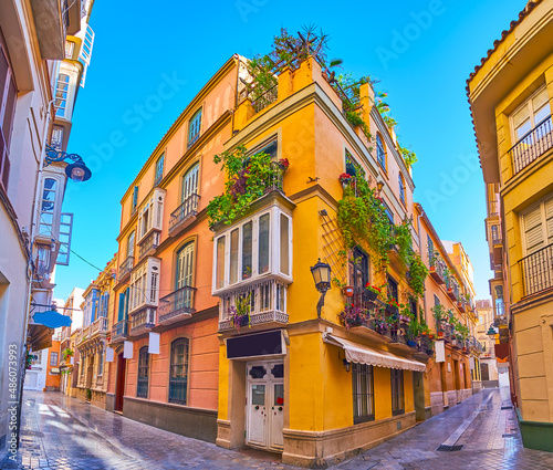 In old town of Malaga, Spain