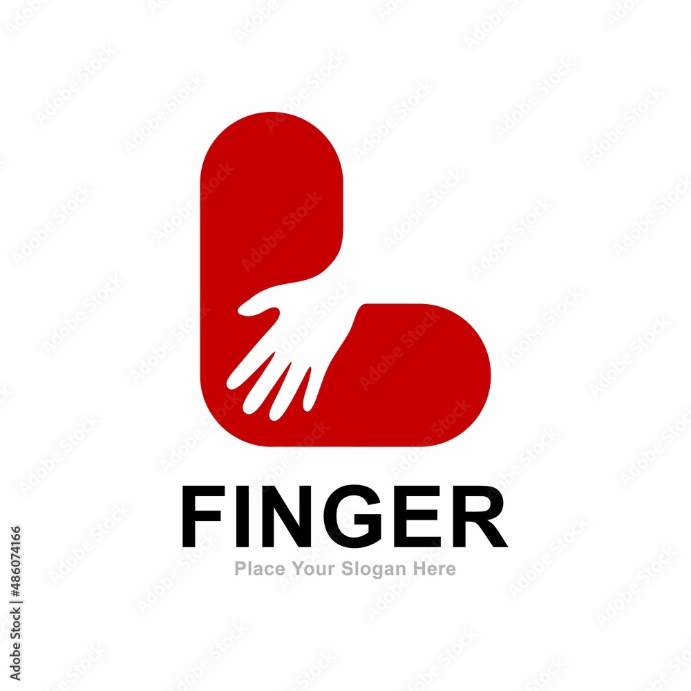letter L with hand fingers logo vector design. Suitable for hand symbol, partnership, identity, support, and teamwork letter L with hand fingers logo vector design. Suitable for hand symbol, partnership, identity, support, and teamwork