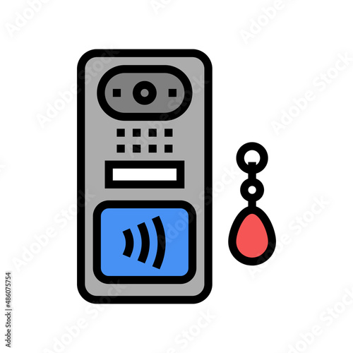 intercom contactless color icon vector. intercom contactless sign. isolated symbol illustration