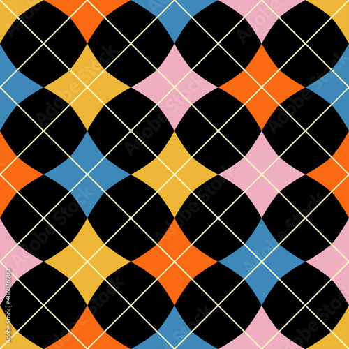 Abstract seamless pattern with colorful shapes