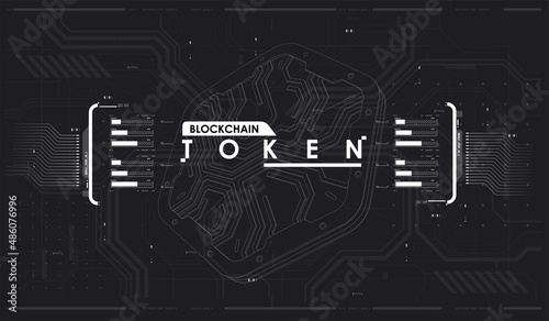 Abstract digital technology. Futuristic HUD, FUI, Virtual Interface. Infographic Elements Futuristic Template Banner. Scifi and HUD box elements.