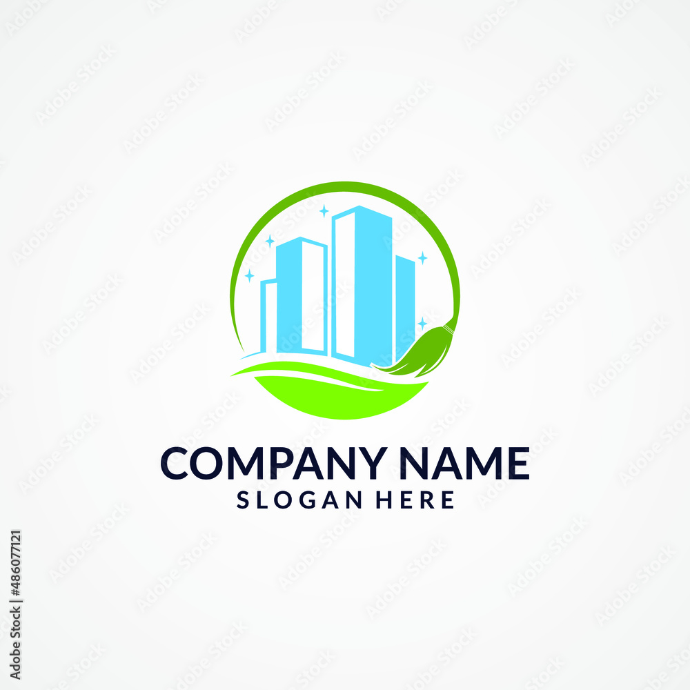 clean service logo template isolated into a logo for a cleaning company or service.