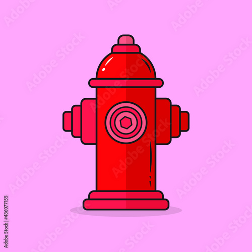 red fire hydrant sign. fire hydrant cartoon illustration