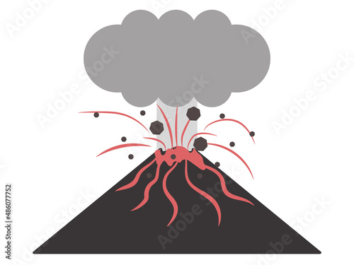 火山噴火　イラスト　自然　災害