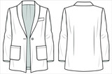 RELAX FIT SHAWL COLLAR LONG LINE SINGLE BREASTED BLAZER FOR WOMEN CORPORATE WEAR IN EDITABLE VECTOR FILE