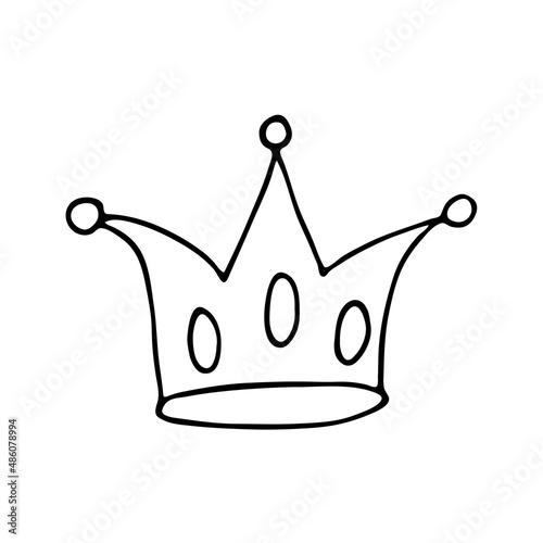 Doodle crown cartoon. Vector pattern. A decorative element. Vector decorative object. 