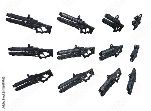 High Tech railgun pose set 1