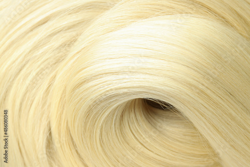 Blonde female hair on whole background  close up