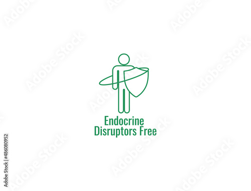 Endocrine disruptors free, label sign icon vector illustration 