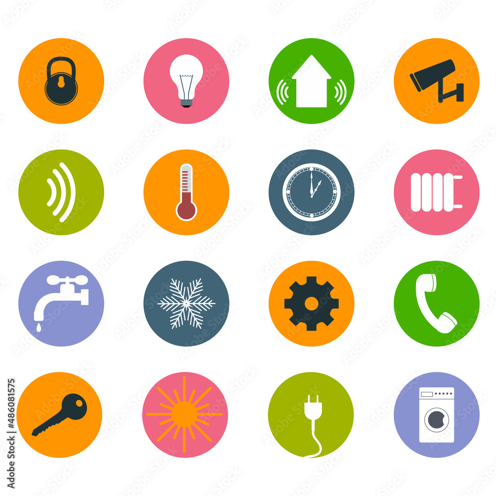 Smart Home Icon Set, Home Automation, Vector illustration. Smart Home Icon Set, Home Automation, Vector illustration.