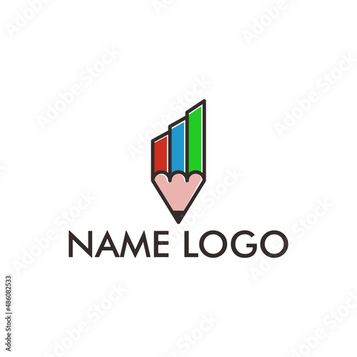 Pencil with bar graphic Finance Education Logo vector Icon Design Template Free Download Pencil with bar graphic Finance Education Logo vector Icon Design Template - GFXLoad