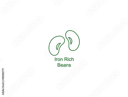 iron rich beans icon vector illustration 