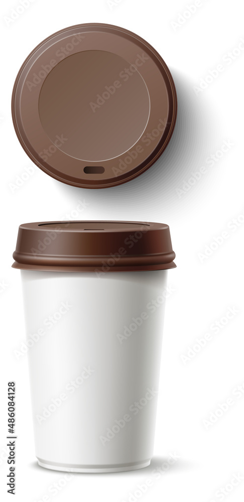 Coffee cup with plastic lid. Blank takeaway cafe mockup Coffee cup with plastic lid. Blank takeaway cafe mockup