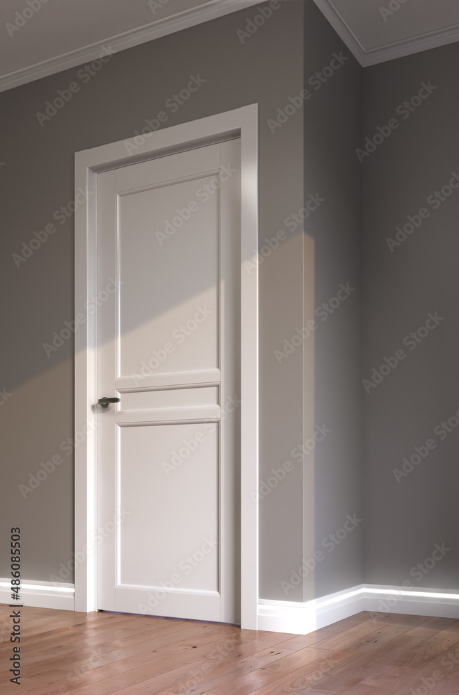 Flush-mount skirting board with LED. 3d illustration Flush-mount skirting board with LED. 3d illustration