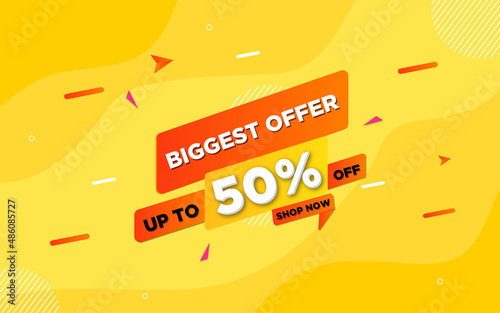 Biggest Offer sale banner, Sale banner promotion template design.