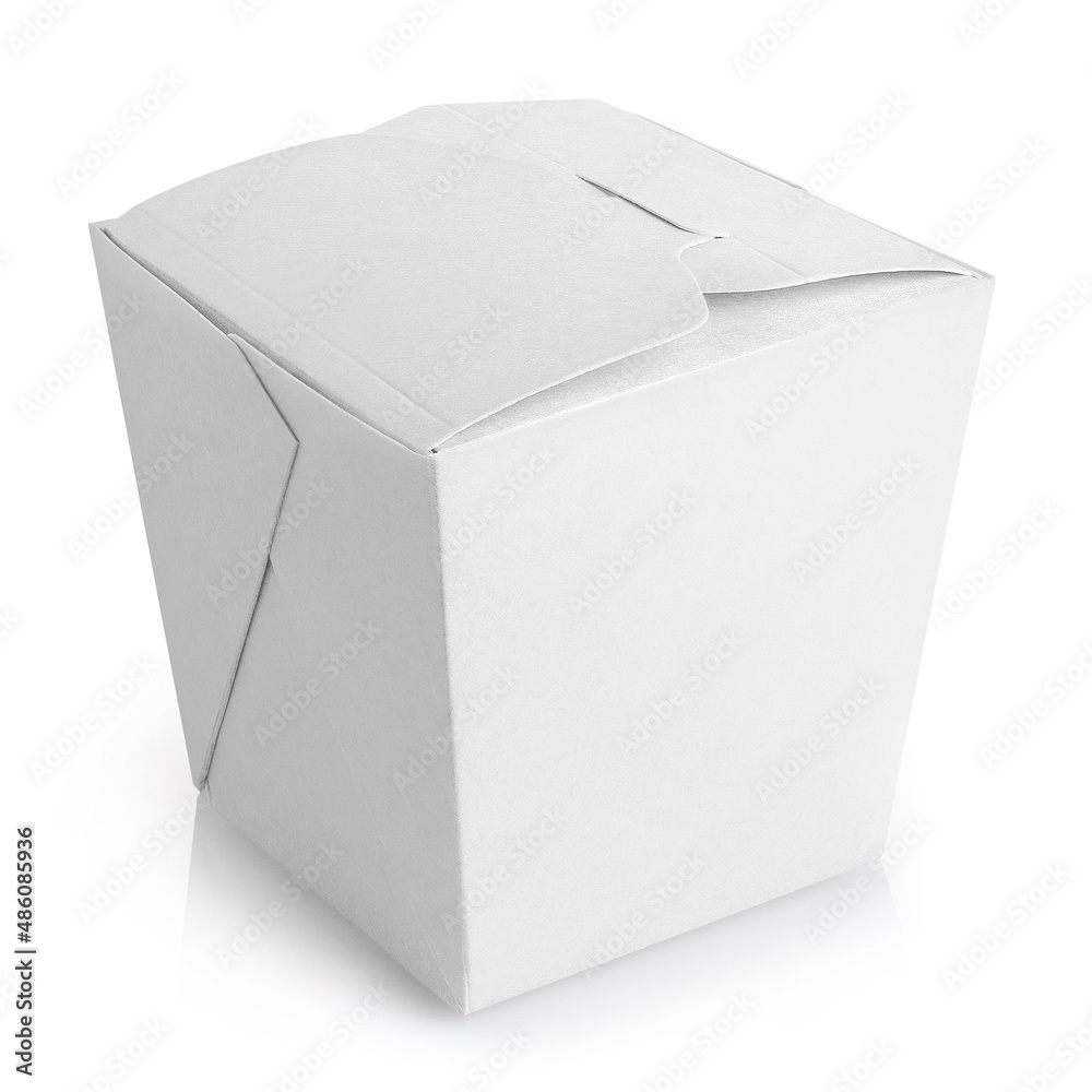 Wok paper box, isolated on white background Wok paper box, isolated on white background