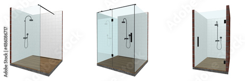 Foto Schematic representation of a shower cabin