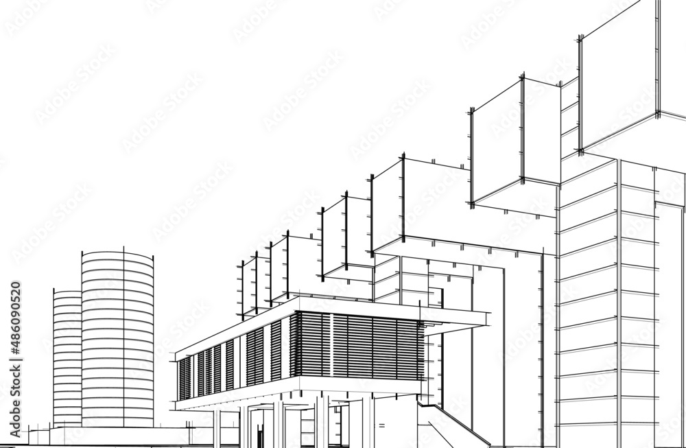 sketch of building