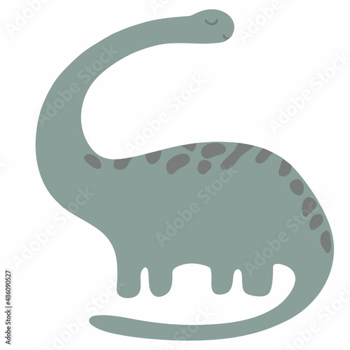 Illustration of cute cartoon dinosaur. Cute little dinosaur. Vector illustration.
