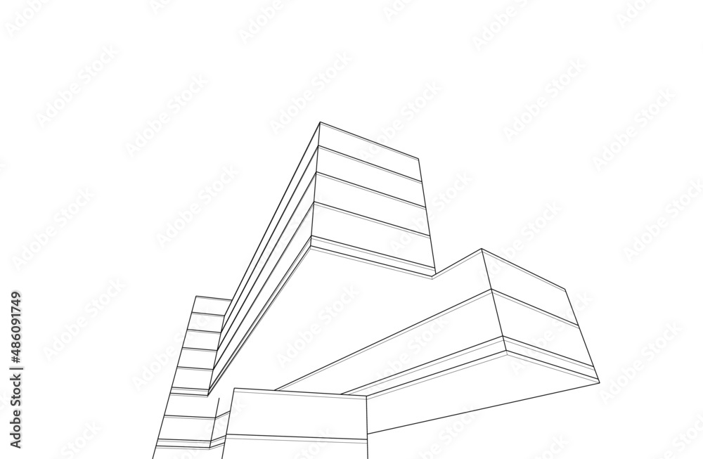 Modern architecture 3d rendering vector illustration
Modern architecture 3d rendering vector illustration