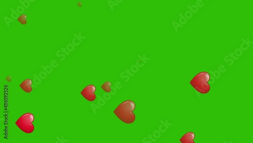 Beautiful red hearts appearing, getting bigger, and burst with a blur. Can be us for saying for love, short video, social networks story, lovely stores, Valentines card, Women's day. 4K. Alpha channel