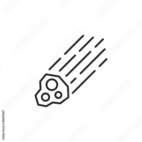 Vászonkép Flying meteorite icon. High quality black vector illustration.