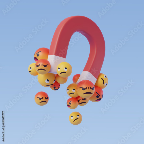 Magnet of hate speech with emoticon