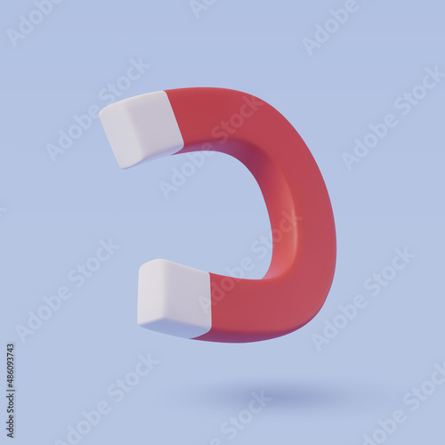 3d vector of Red Horseshoe Magnet