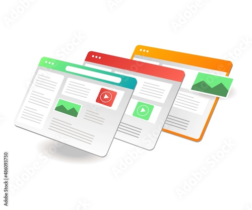Isometric illustration concept. Design application web screen