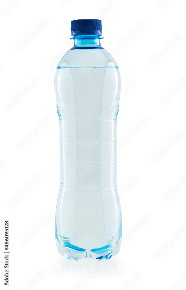 Glass transparent bottle of clean water isolated on white background with clipping path Glass transparent bottle of clean water isolated on white background with clipping path