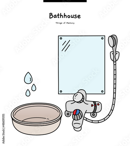 This is a product related to Korean bath culture. This is a faucet and mirror where water comes out. These are sets.	
