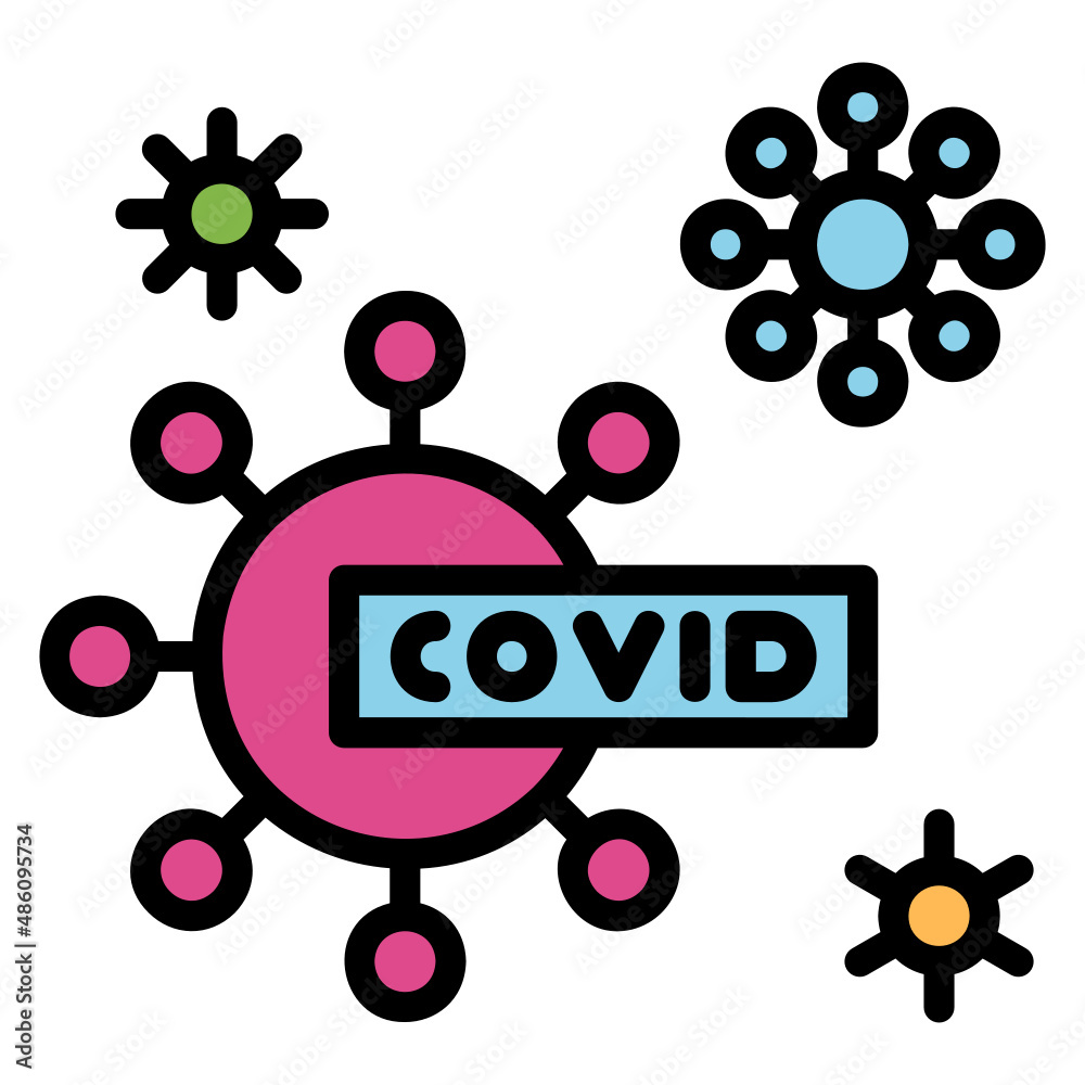 Corona Virus Mutation filled line color icon. Can be used for digital product, presentation, print design and more.